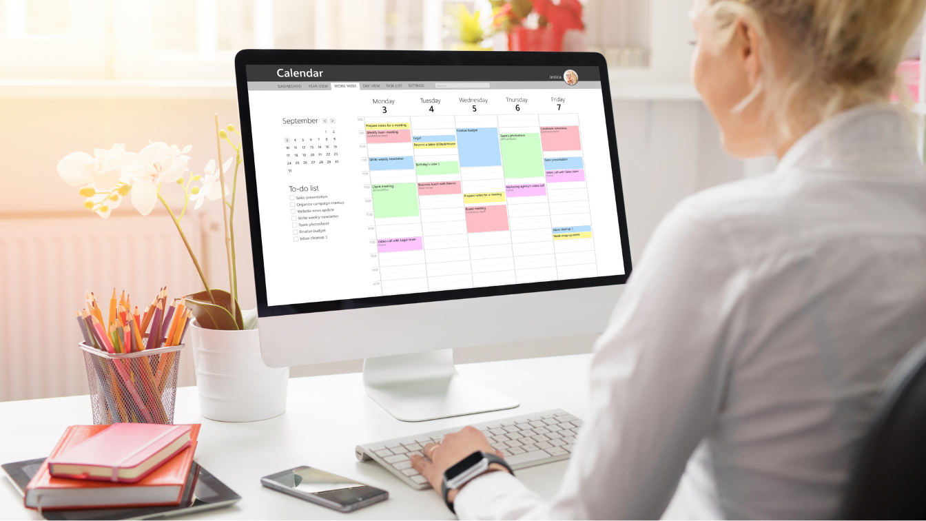 image of  person using a digital planner