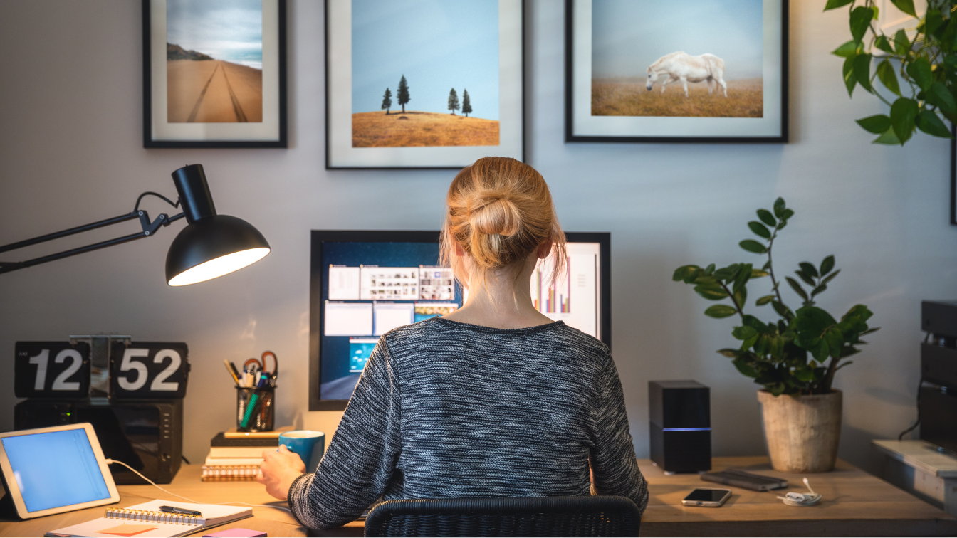 image of person working at home